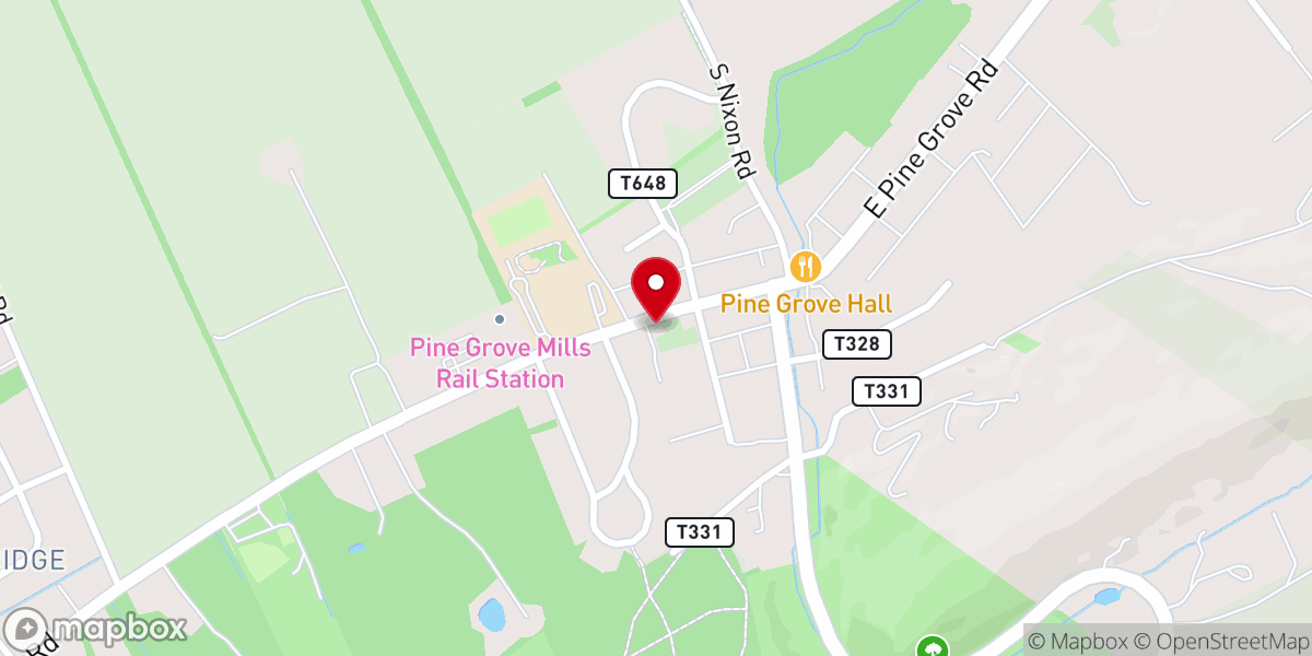 Map showing location of Pine Grove Mills Presbyterian Church