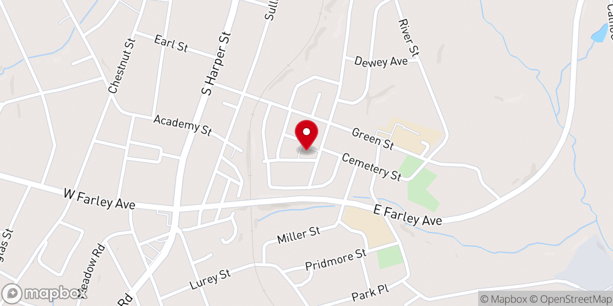 Map showing location of Springfield Baptist Church
