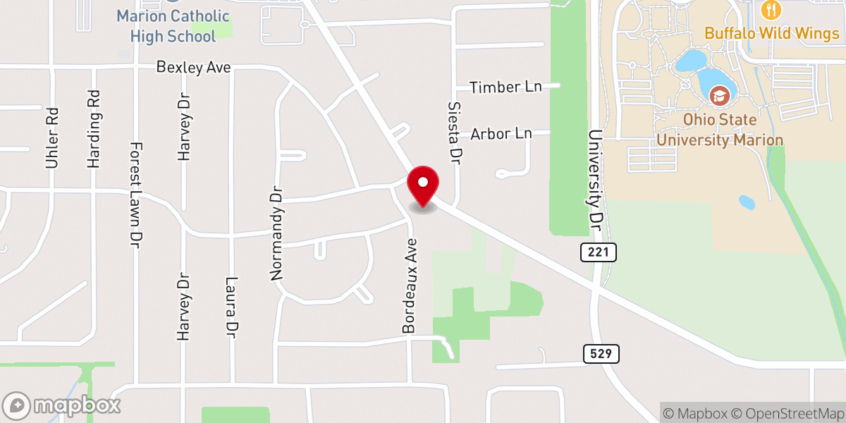 Map showing location of Richland Road Church of Christ