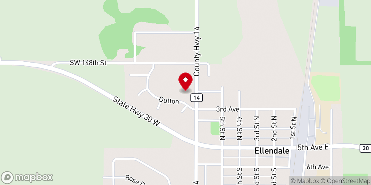 Map showing location of EllendaleUnited Methodist Church