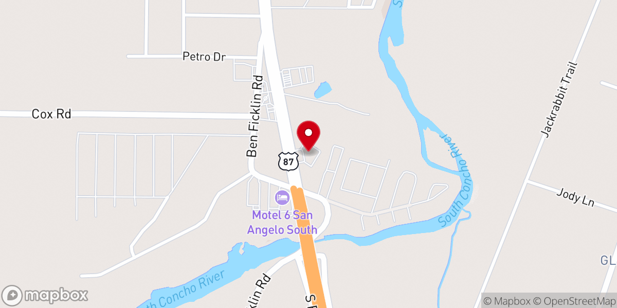 Map showing location of Christian Church of San Angelo