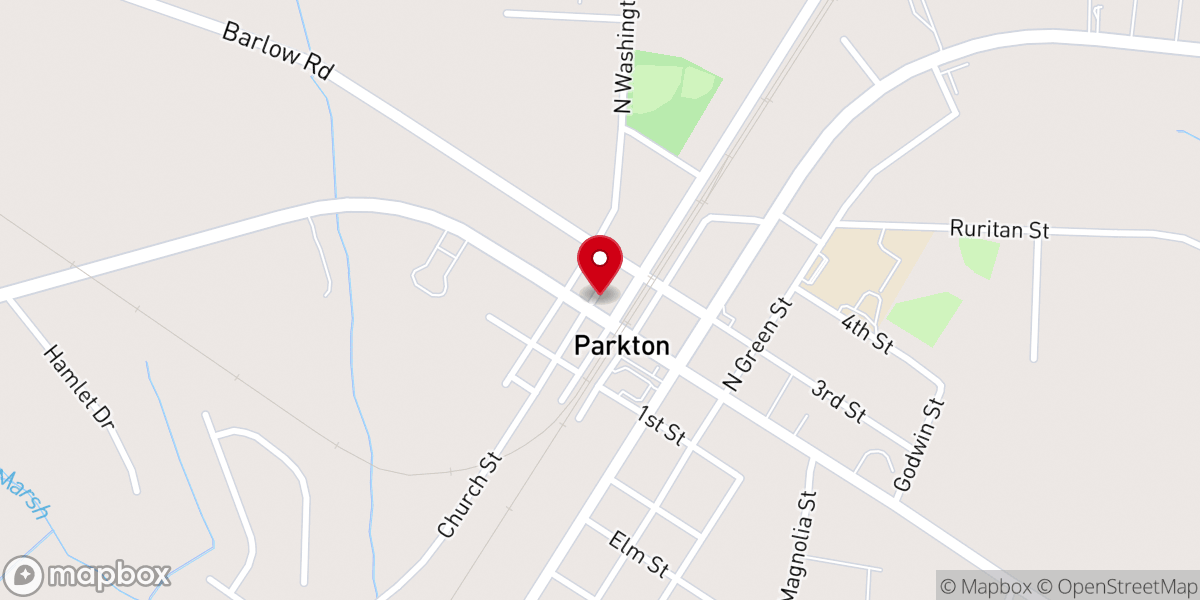 Map showing location of Parkton Town Hall