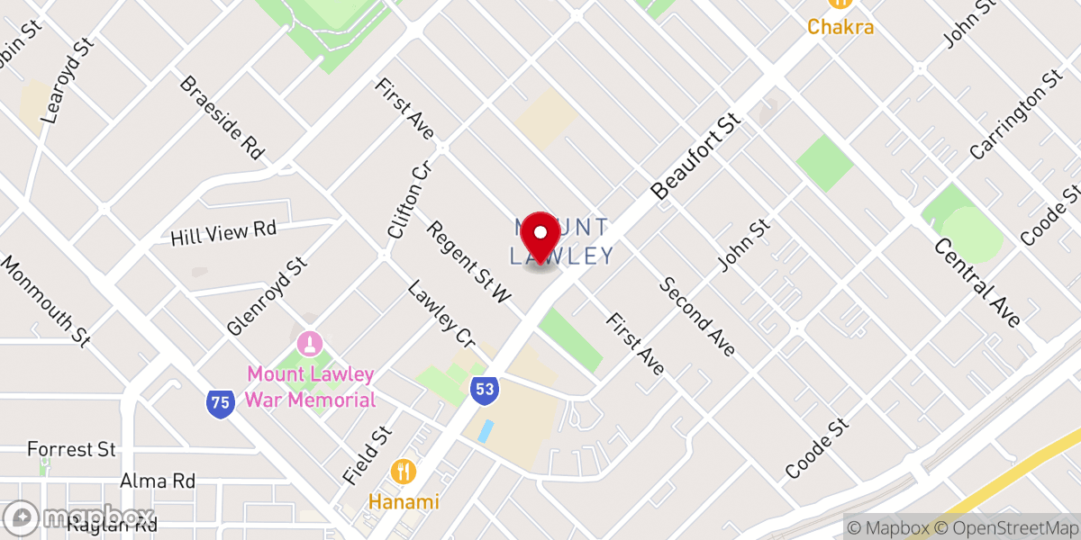 Map showing location of St. Patrick's Anglican Church
