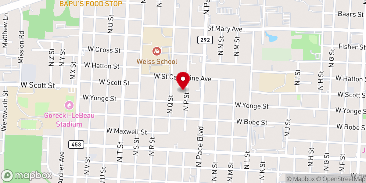 Map showing location of Ellyson Baptist Church