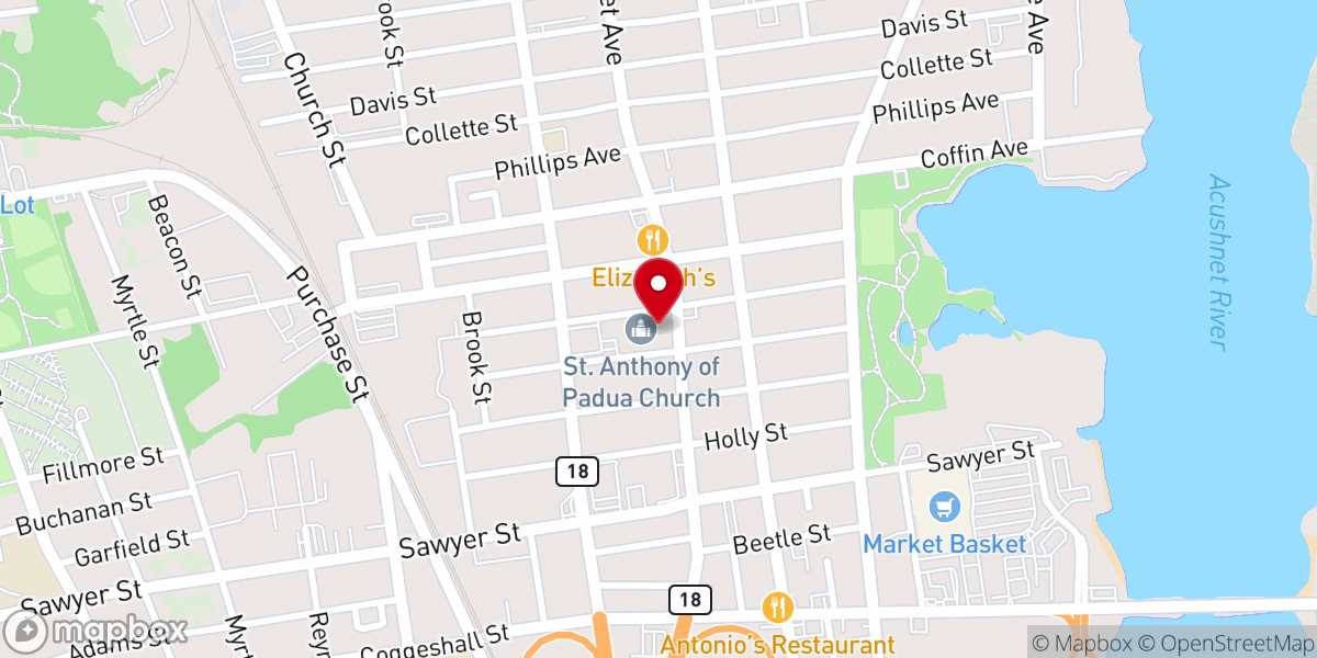 Map showing location of St Anthony of Padua Parish