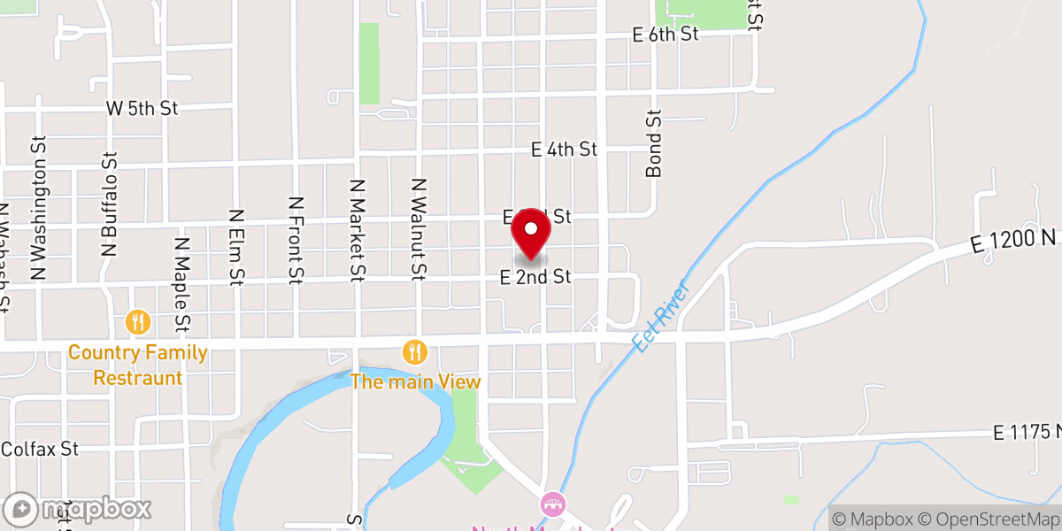 Map showing location of United Methodist Church