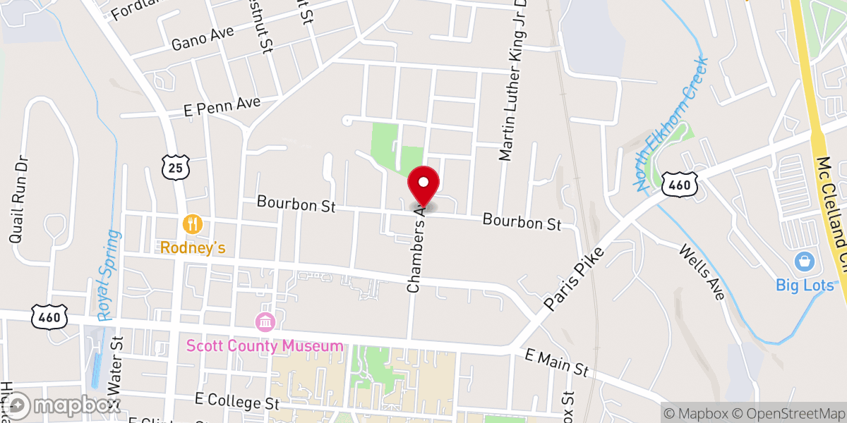 Map showing location of Mt Olive Baptist Church