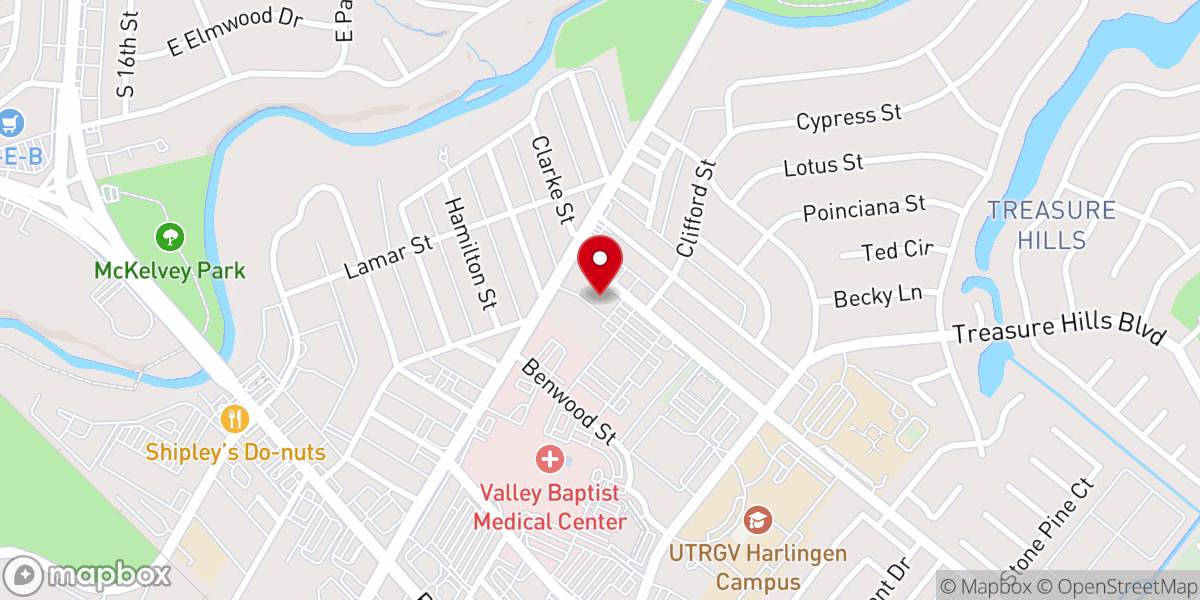 Map showing location of Treasure Hills Presbyterian Church
