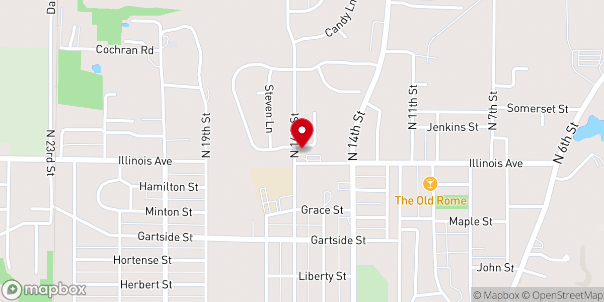 Map showing location of United in Faith Christian Church