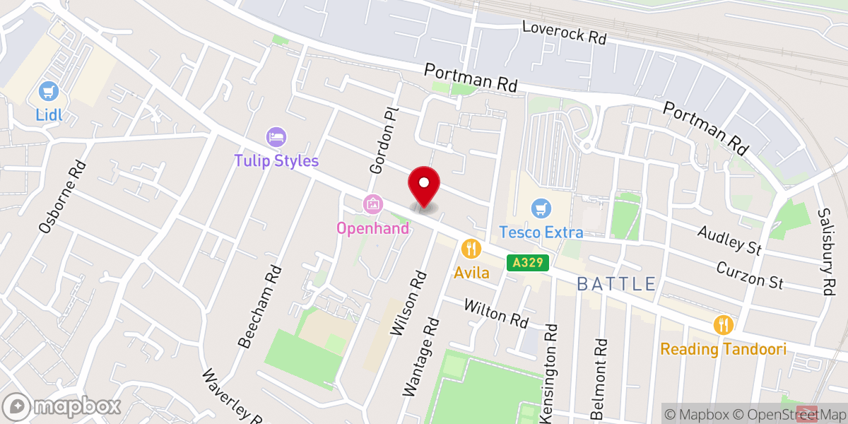 Map showing location of The Salvation Army - Reading