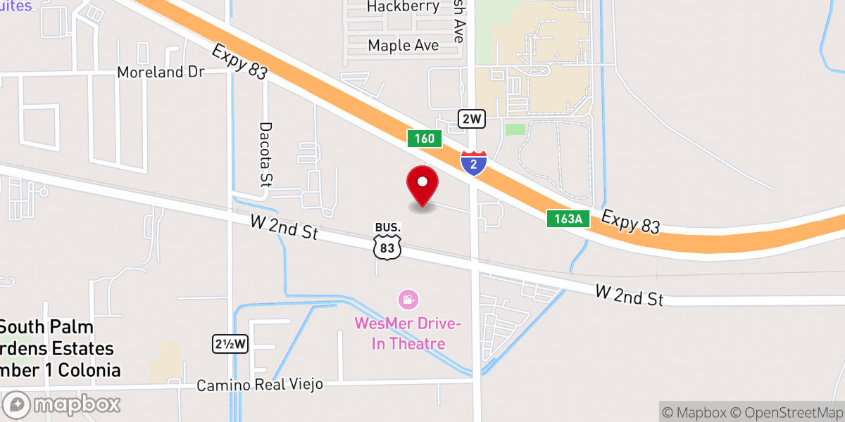Map showing location of Mercedes Flea Market
