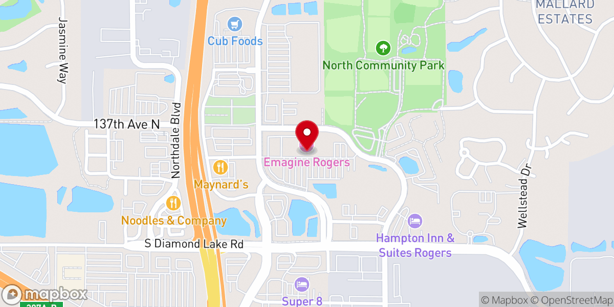 Map showing location of Emagine Rogers