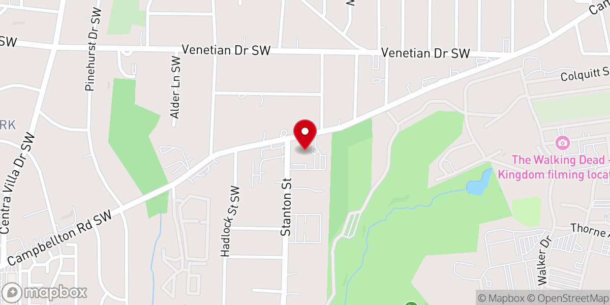 Map showing location of Love Center Atlanta