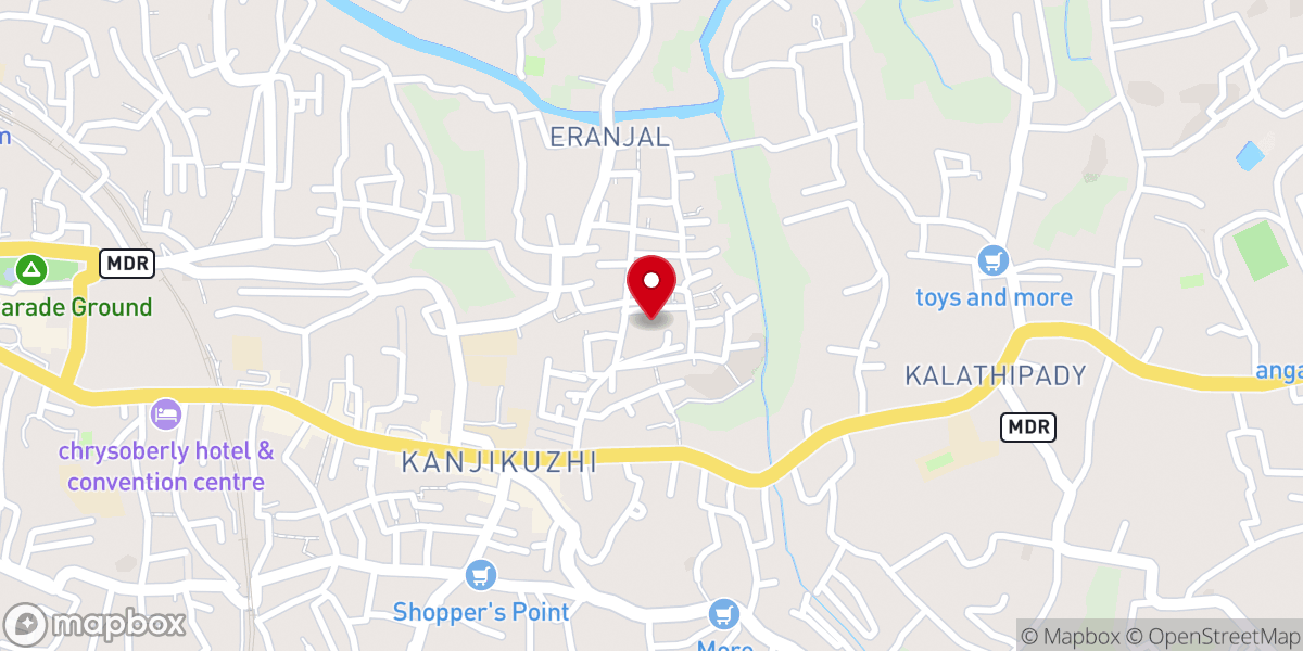 Map showing location of Church of Christ Worshipers Kanjikuzhy