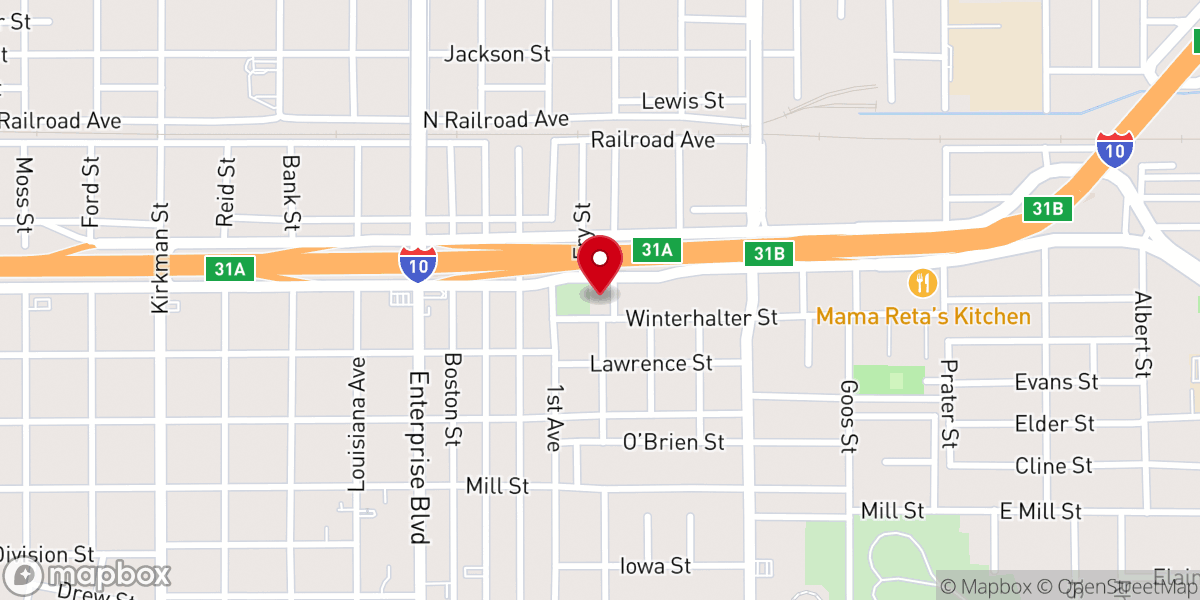 Map showing location of Reeves Christian Methodist Episcopal Temple