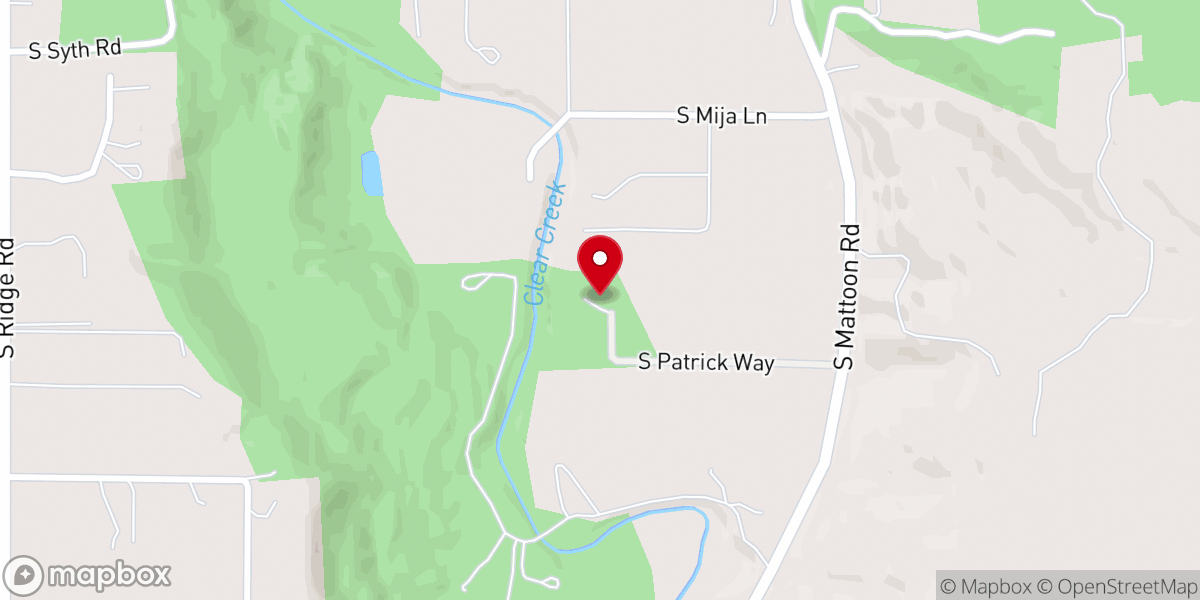 Map showing location of Bridge Over Clear Creek