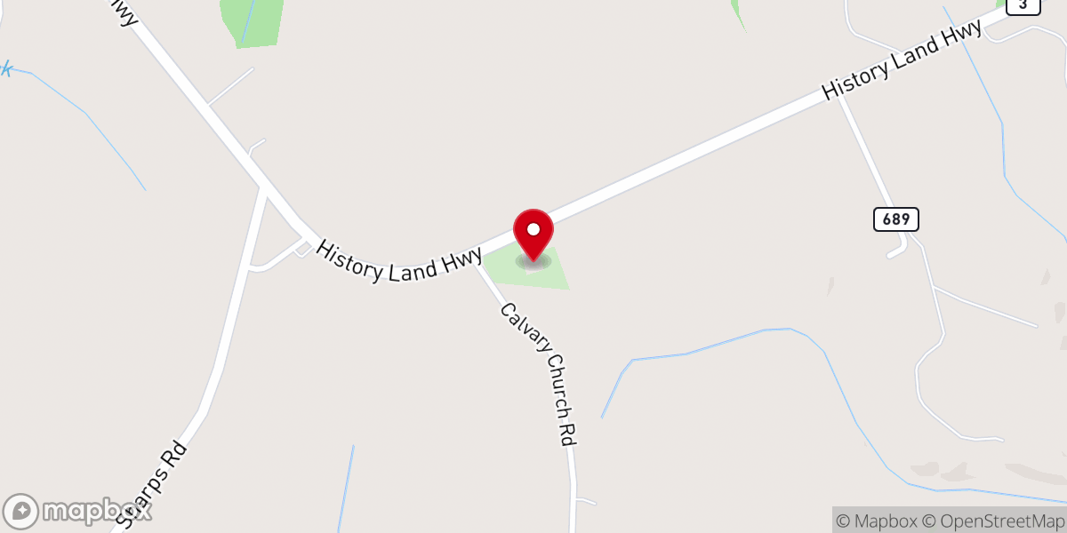 Map showing location of Calvary Church
