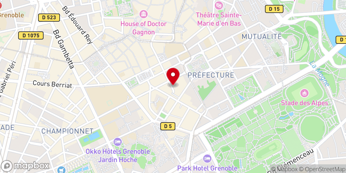 Map showing location of Église Chrétienne Évangélique de Grenoble