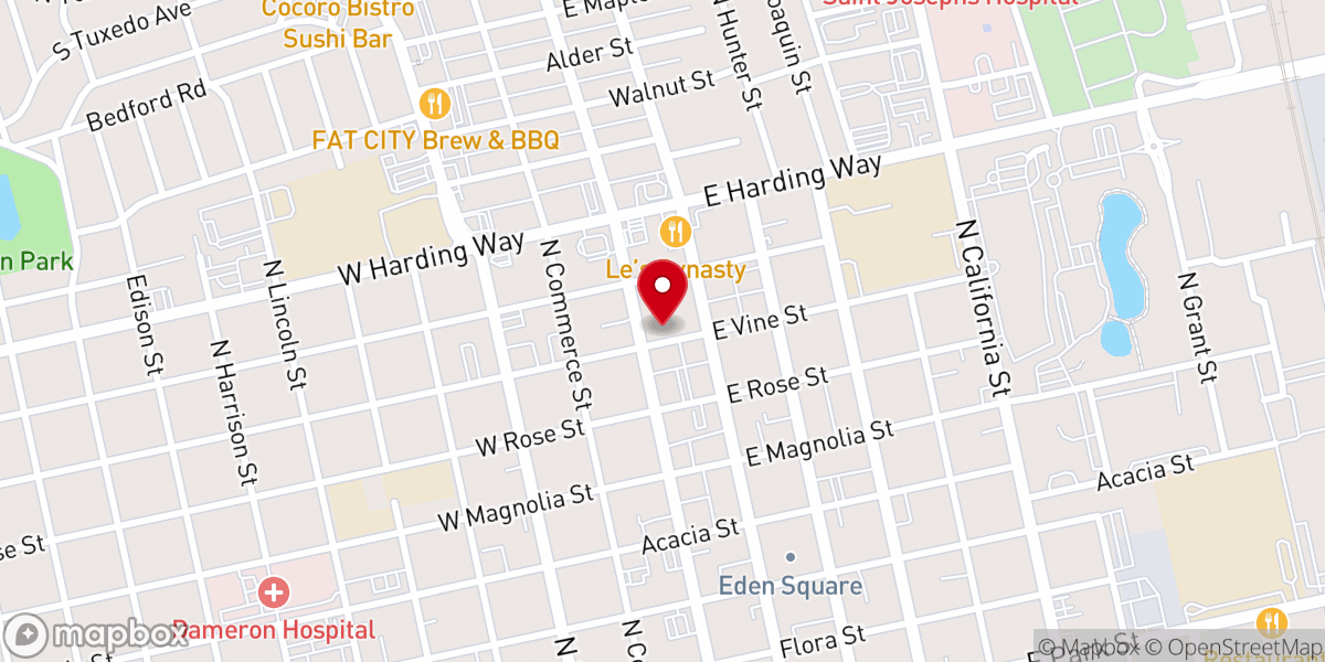 Map showing location of First Presbyterian Church