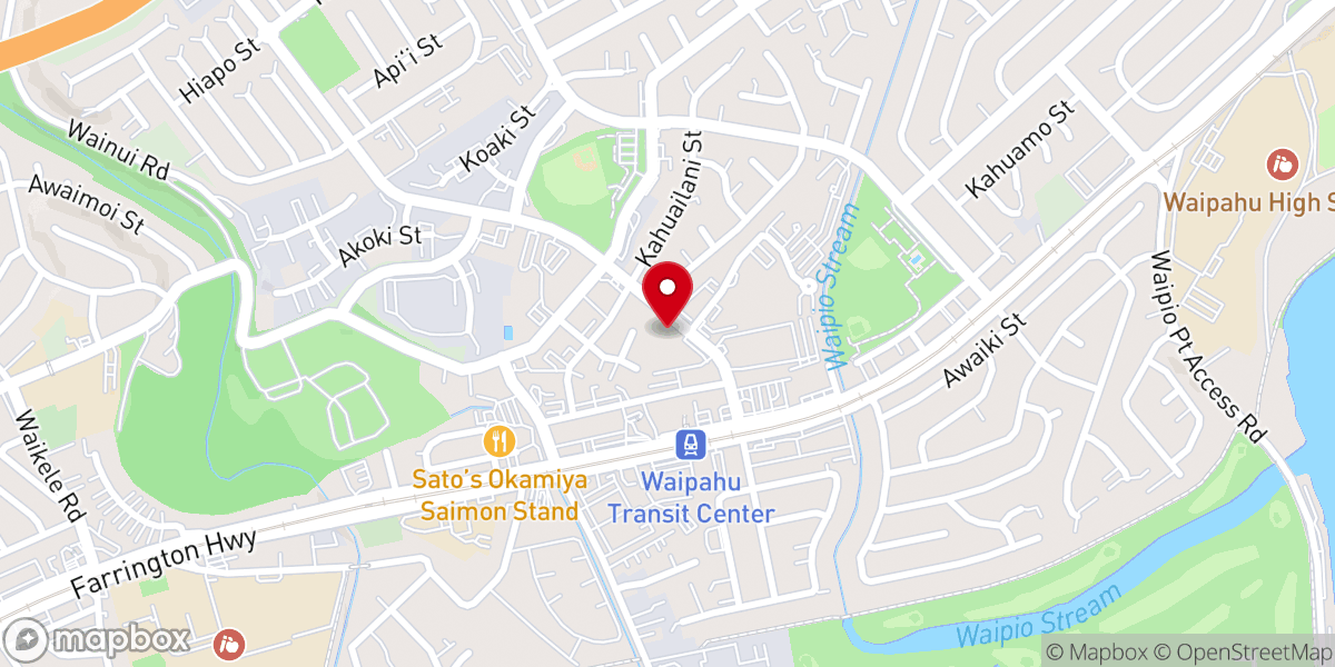 Map showing location of Waipahu United Church of Christ