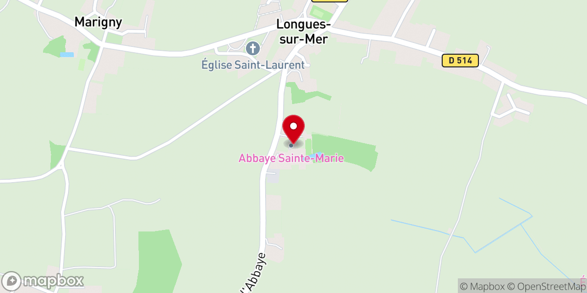 Map showing location of Abbaye de Longues
