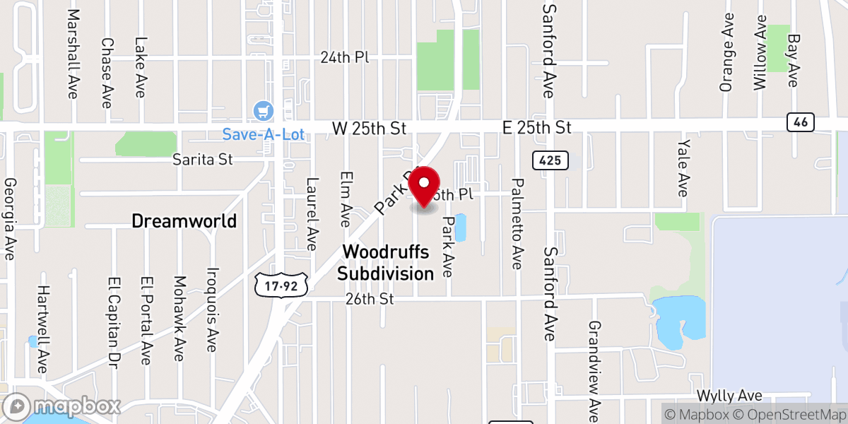 Map showing location of Lutheran Church of the Redeemer