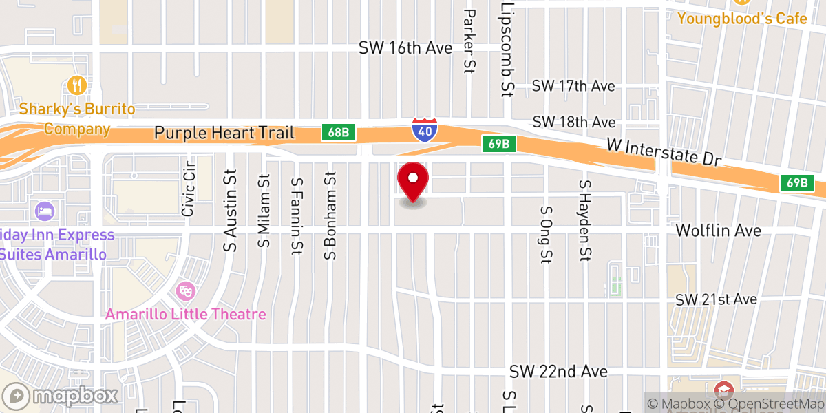 Map showing location of Trinity Baptist Church
