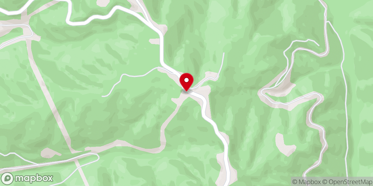 Map showing location of Chicken Ridge Church