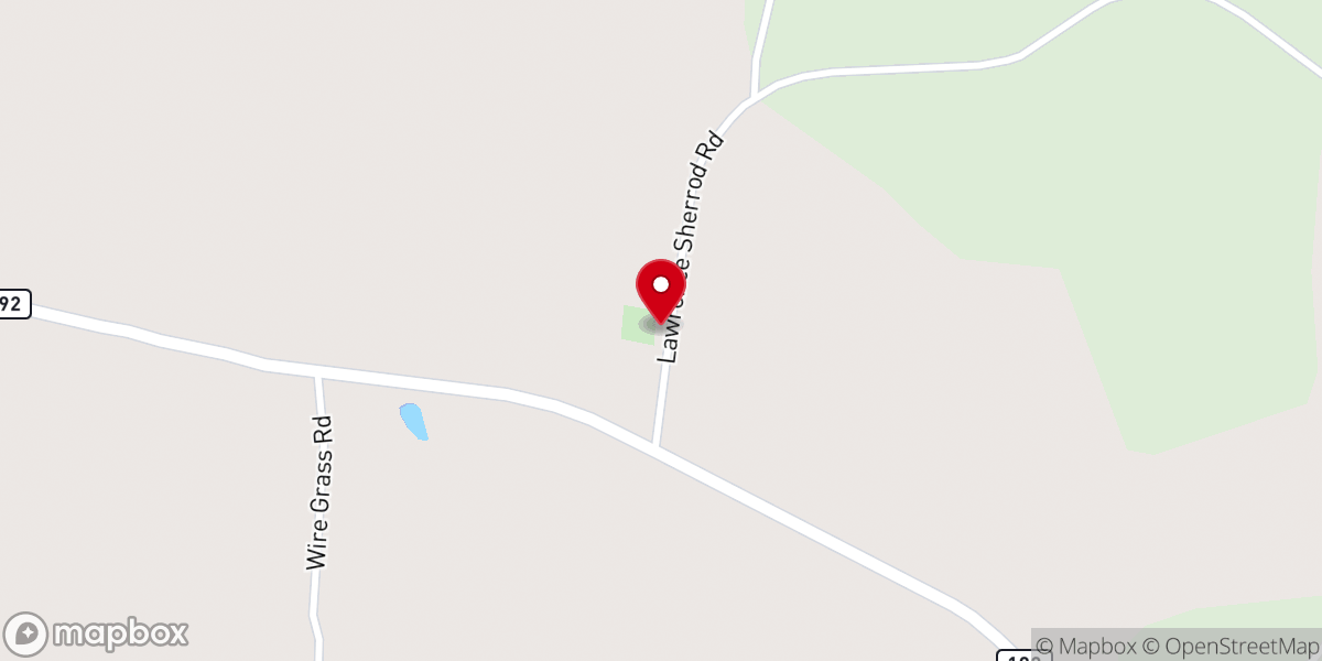 Map showing location of Long Creek Primitive Baptist Church