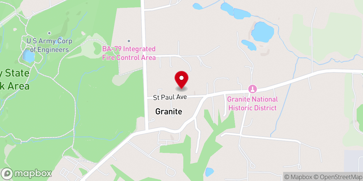 Map showing location of Granite Missionary Baptist Church