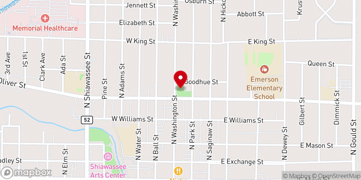 Map showing location of Fayette Square