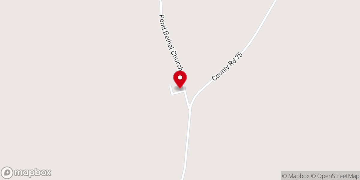 Map showing location of Pond Bethel United Methodist Church