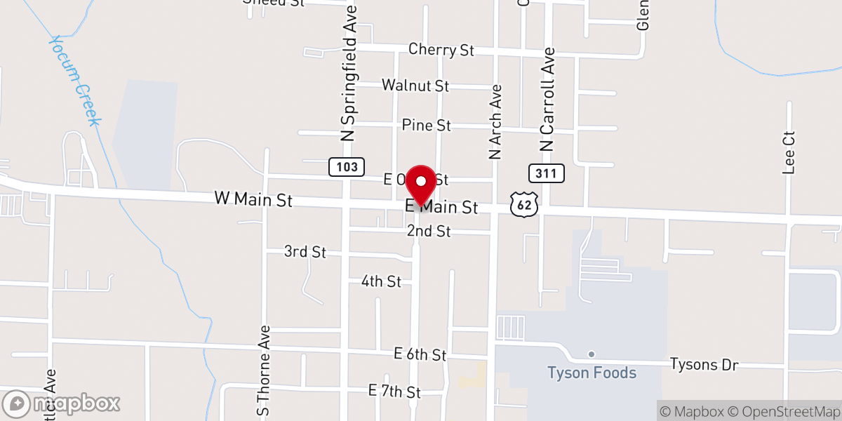 Map showing location of Grace Baptist Church