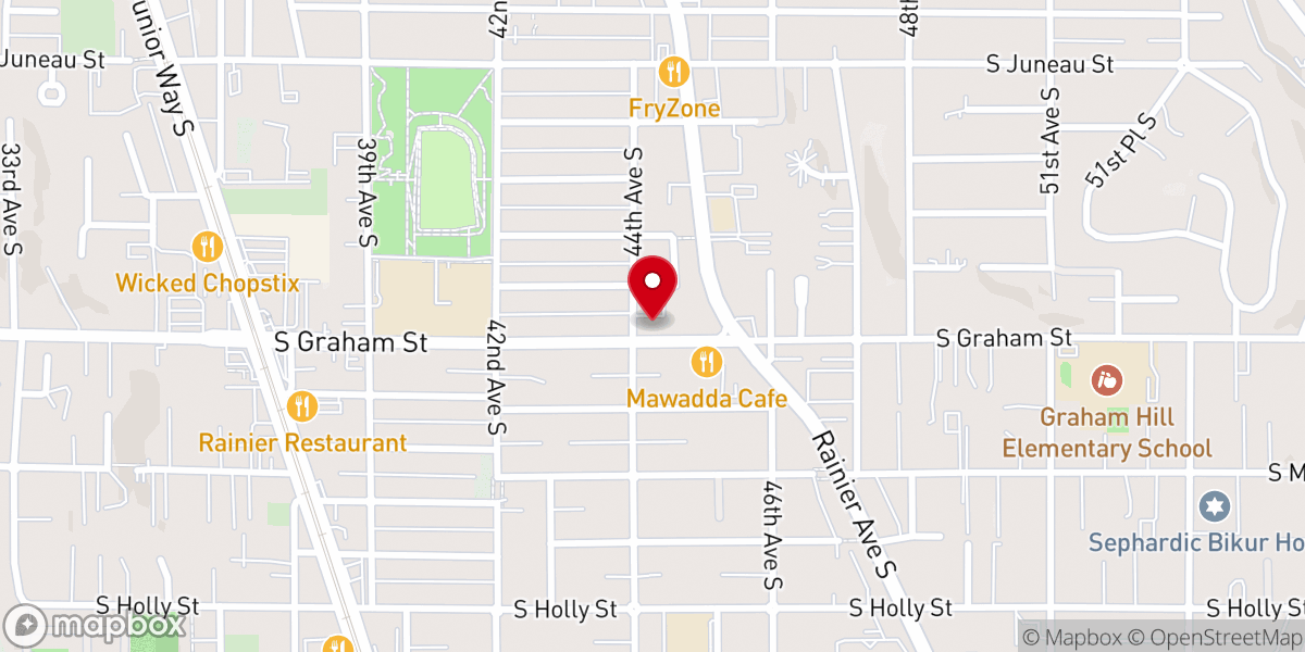 Map showing location of Seattle Christian Church