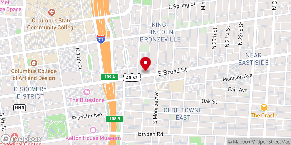 Map showing location of Broad Street Presbyterian Church