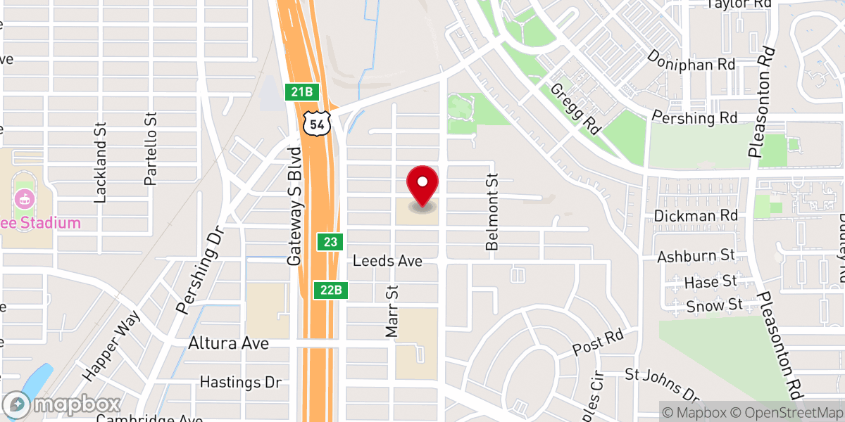 Map showing location of Roger Bacon College
