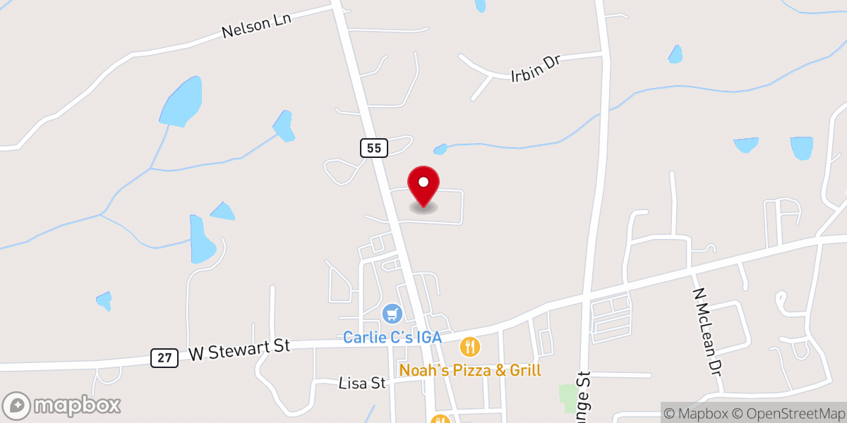 Map showing location of Coats Baptist Church