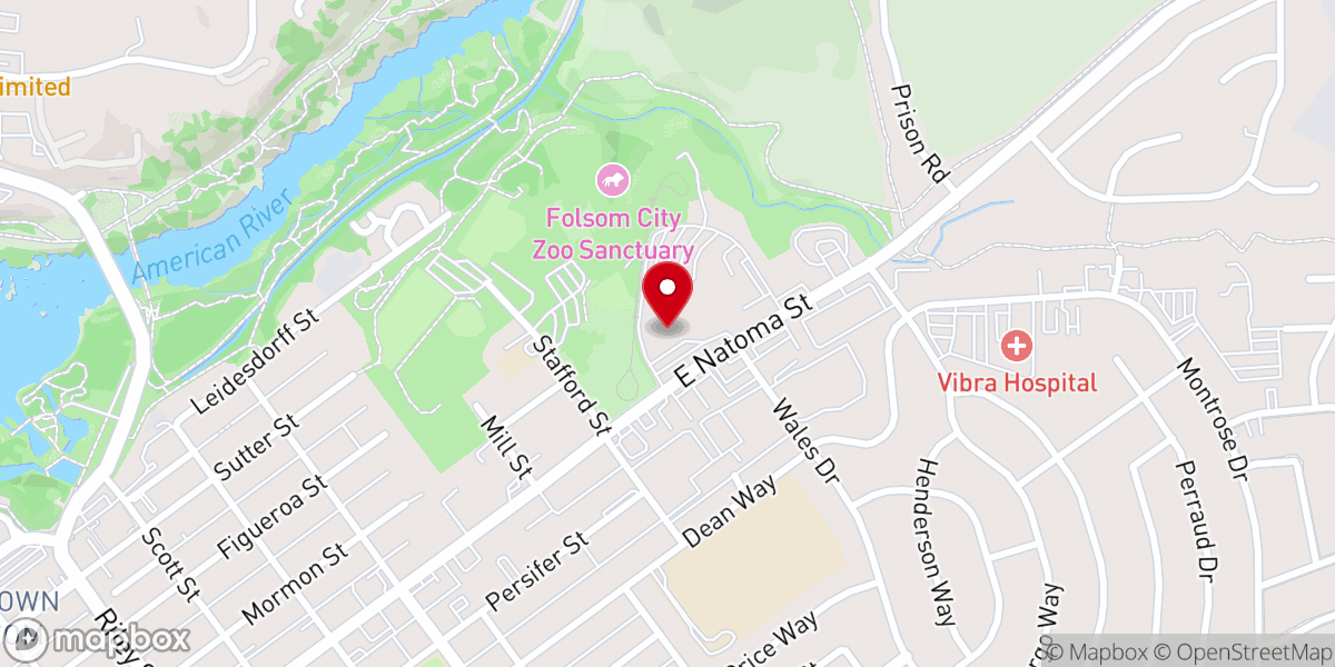 Map showing location of Folsom Community Center