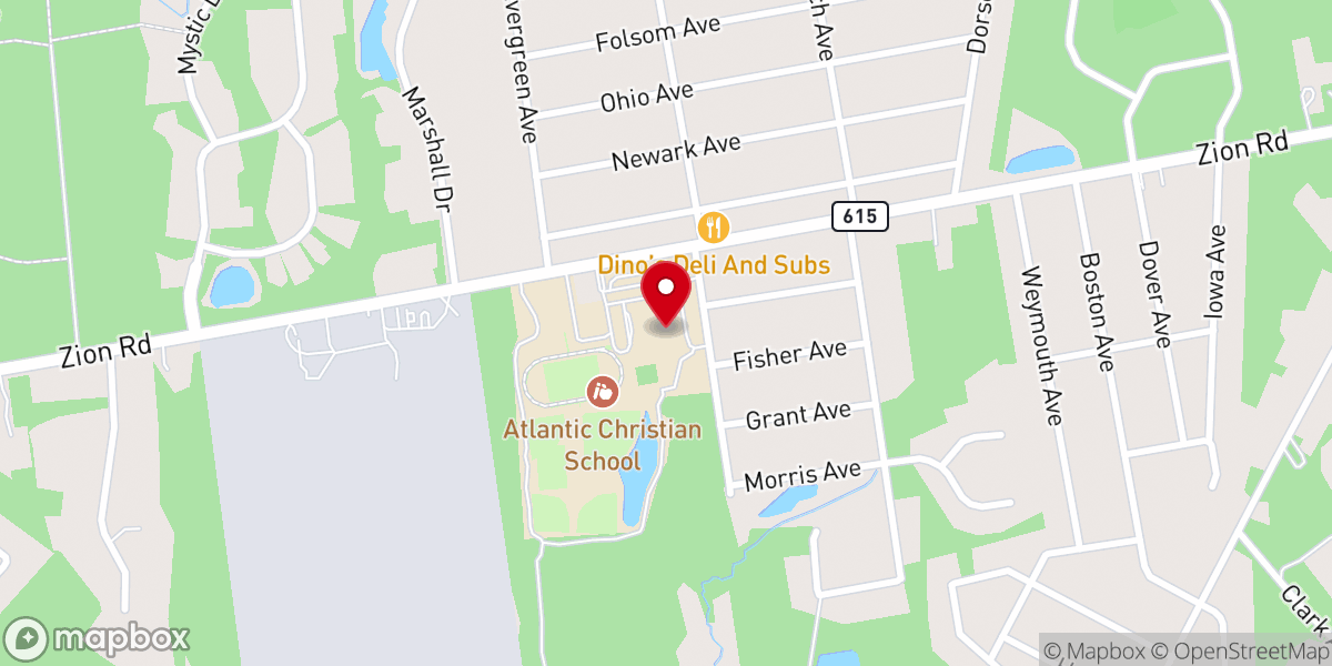 Map showing location of Faith Presbyterian Church