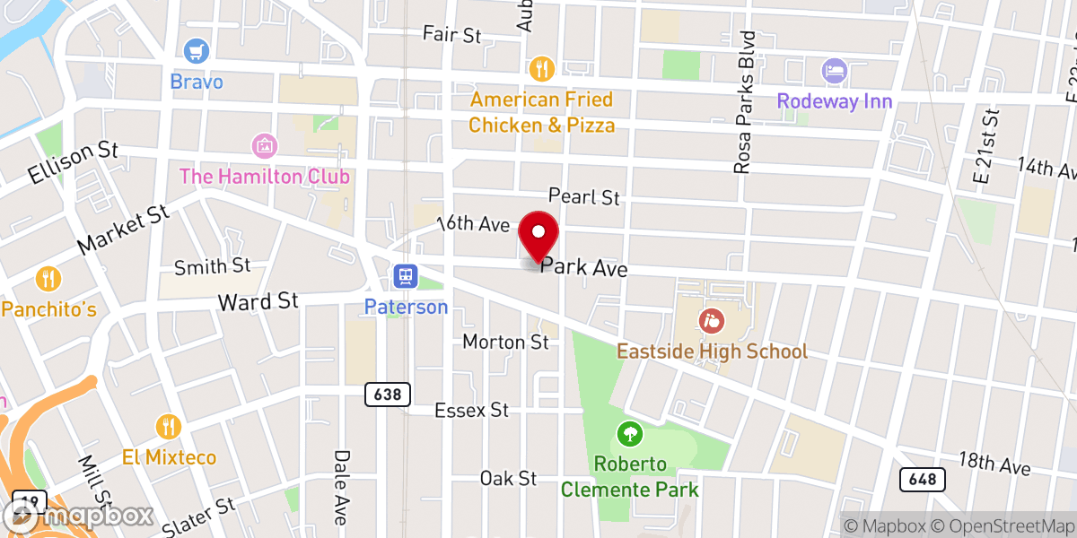 Map showing location of New Birth Baptist Church