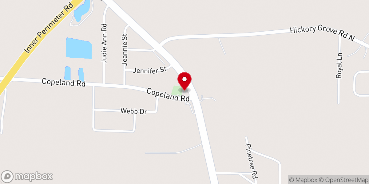 Map showing location of Irvin Hill Baptist Church