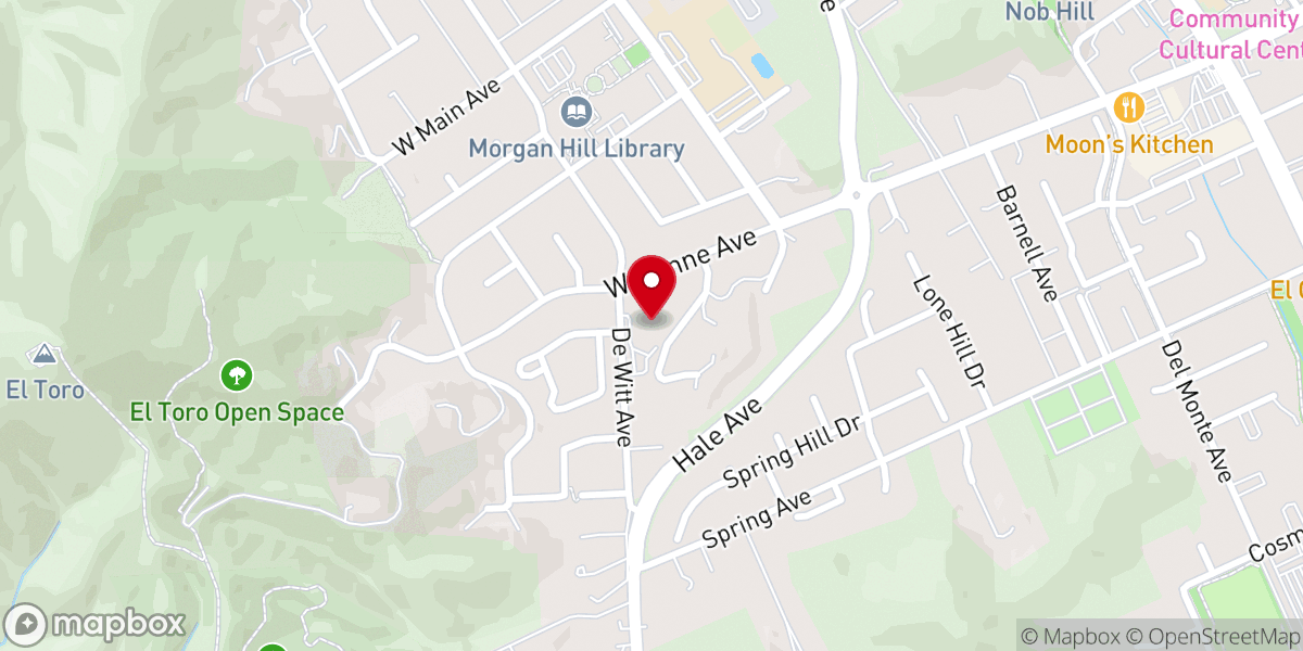 Map showing location of The Pentecostal Church of Morgan Hill