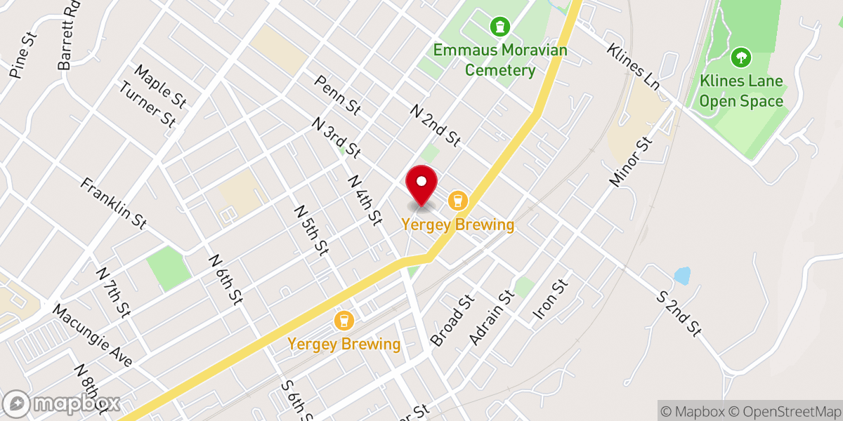 Map showing location of Unity of Lehigh Valley