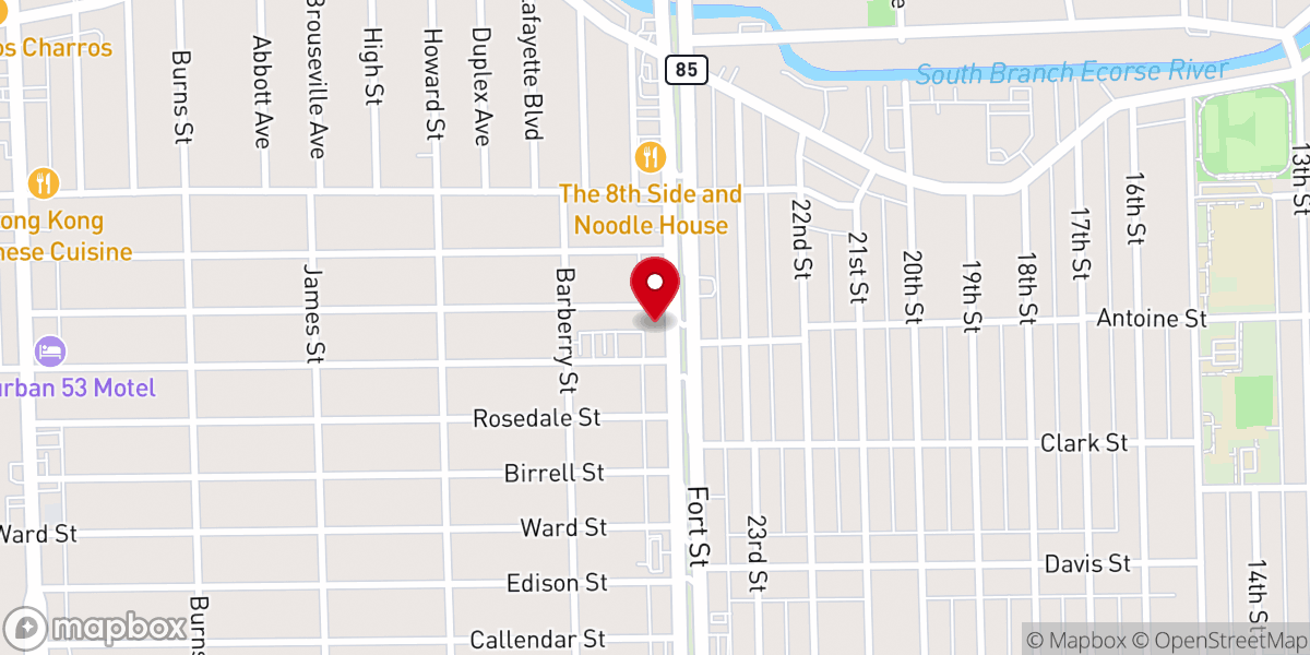 Map showing location of Unity Lutheran Church