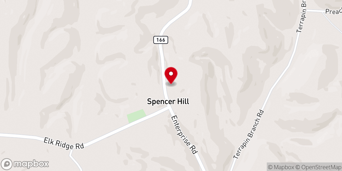 Map showing location of Spencer Hill Church
