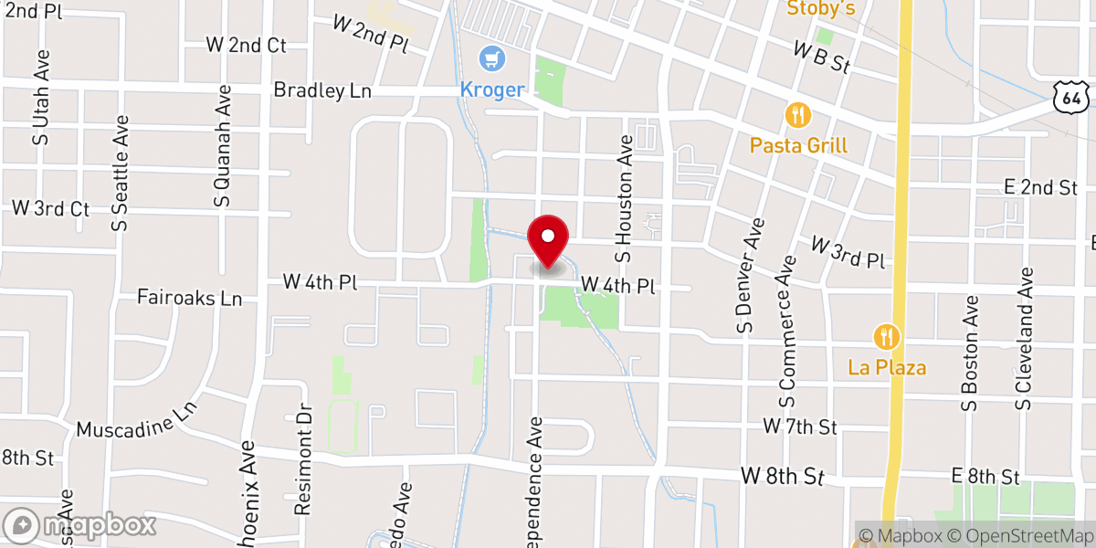 Map showing location of Independence Street Christian Methodist Episcopal Church