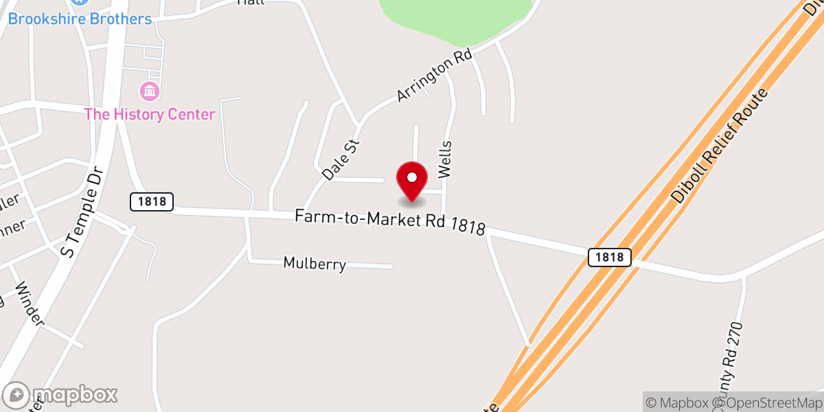 Map showing location of Jubilee Baptist Church