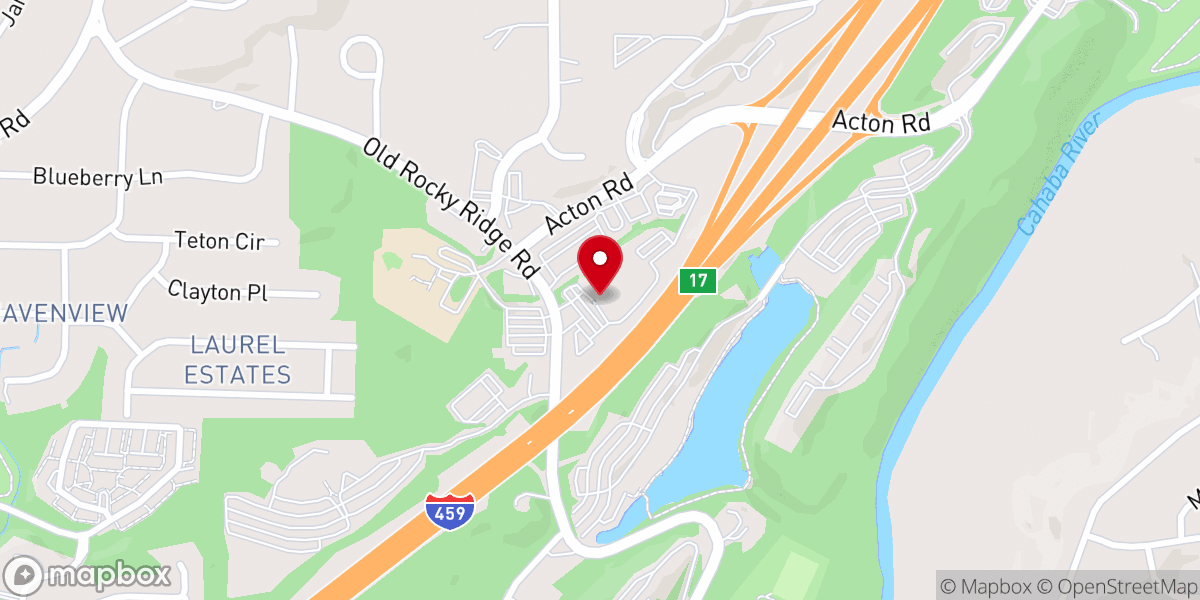 Map showing location of Lakeside Baptist Church