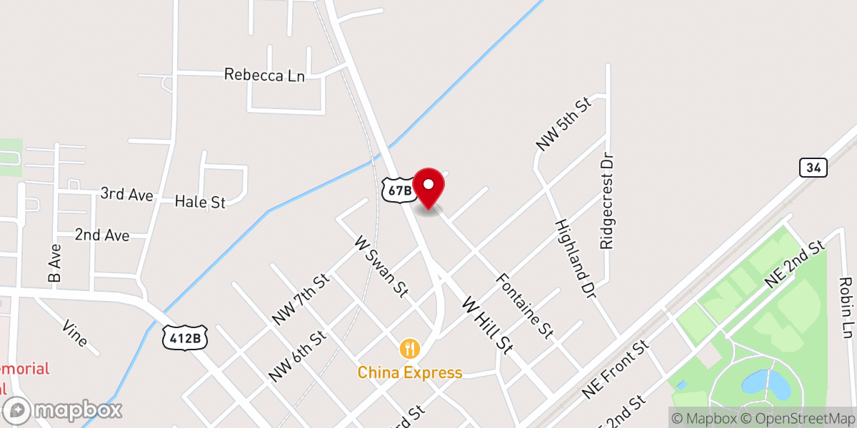 Map showing location of Williams Baptist University Campus Store
