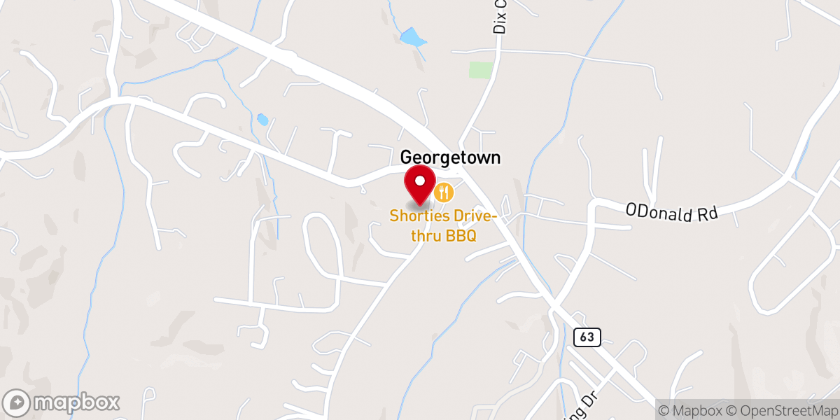 Map showing location of Georgetown Baptist Church